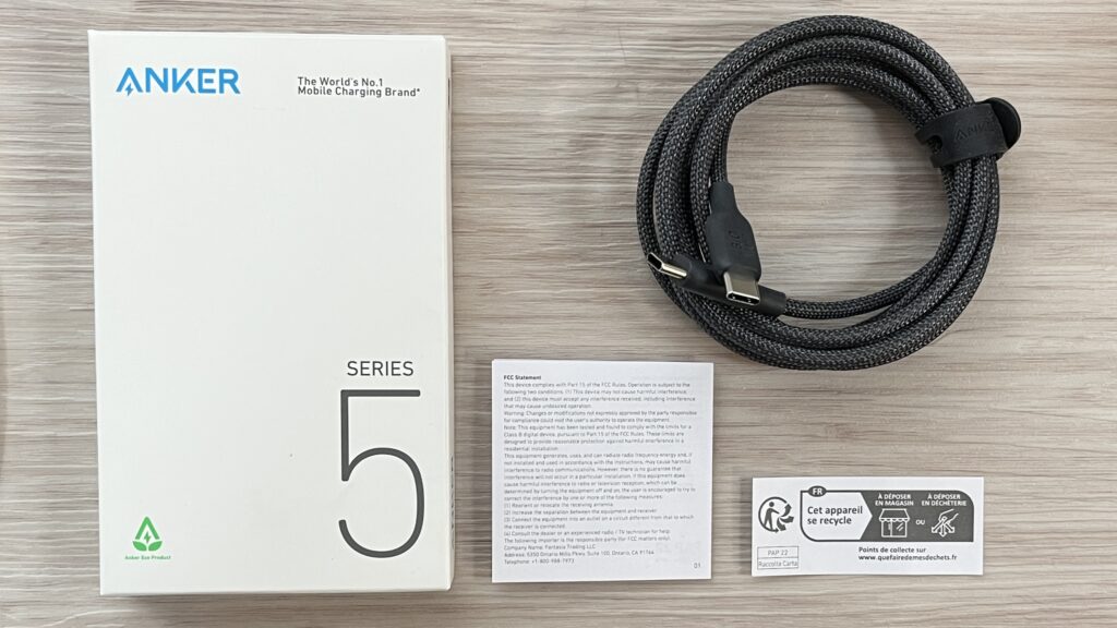 Anker 543 エコフレンドリーナイロン USB-C & USB-C ケーブルの付属品