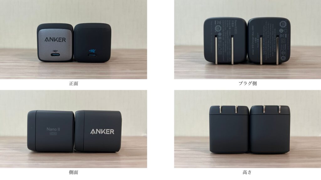 Anker 313 Charger (Ace, 45W)とAnker Nano II 45Wの比較