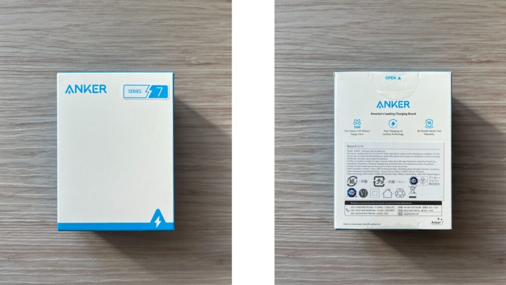 Anker Nano II 45Wの外箱