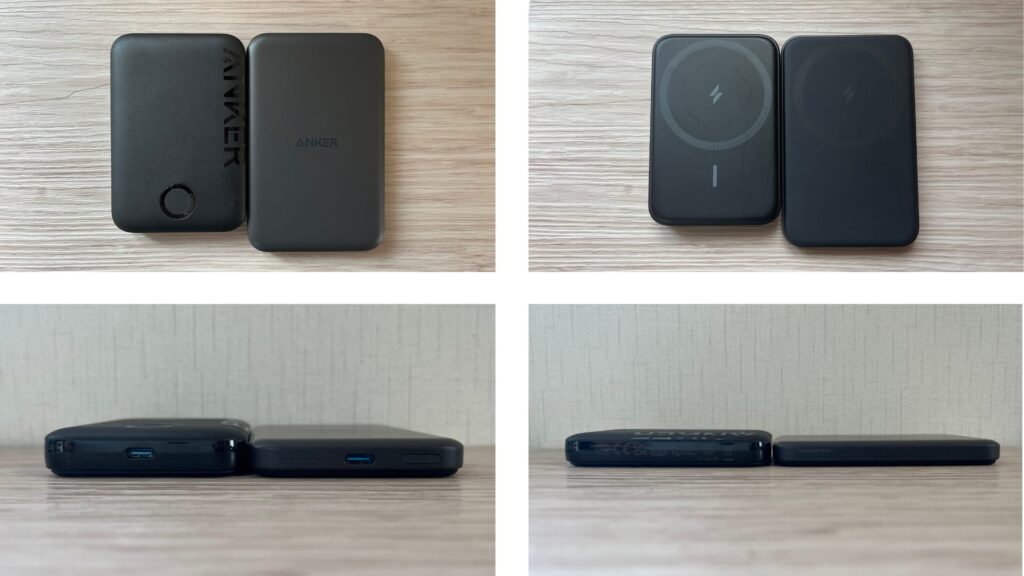 『Anker 321 MagGo Battery (PowerCore 5000)』と『Anker 621 Magnetic Battery (MagGo)』の大きさ比較